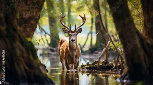 close-up of a deer in the forest, deer in the woods, cute deer in the park, cute deer in the forest, close-up of a lonely deer in the woods