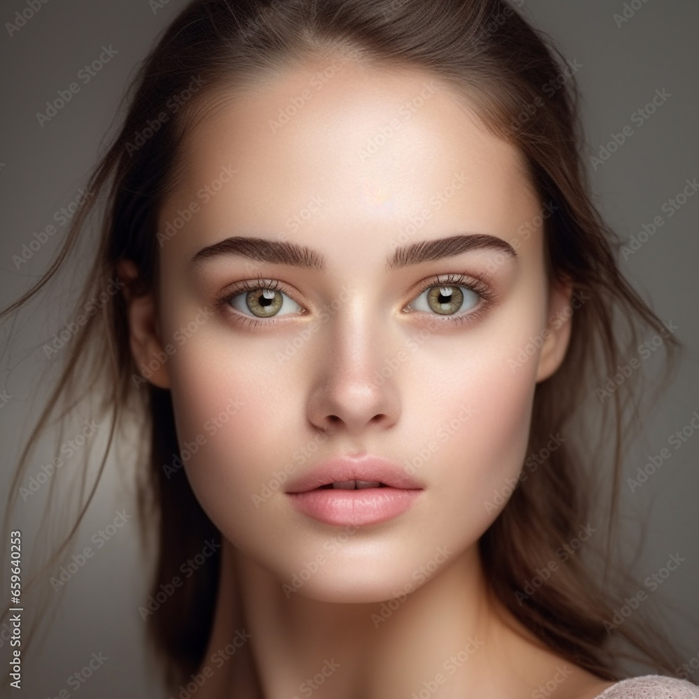 Attractive girl with straight hair looking to the camera. Beauty, Skin care concept. Portrait of a beautiful young woman with blue eyes and long hair. Beautiful blue-eyed young woman. Attractive girl with straight hair looking to the camera. Beauty, Skin care concept. Portrait of a beautiful young woman with blue eyes and long hair. Beautiful blue-eyed young woman.