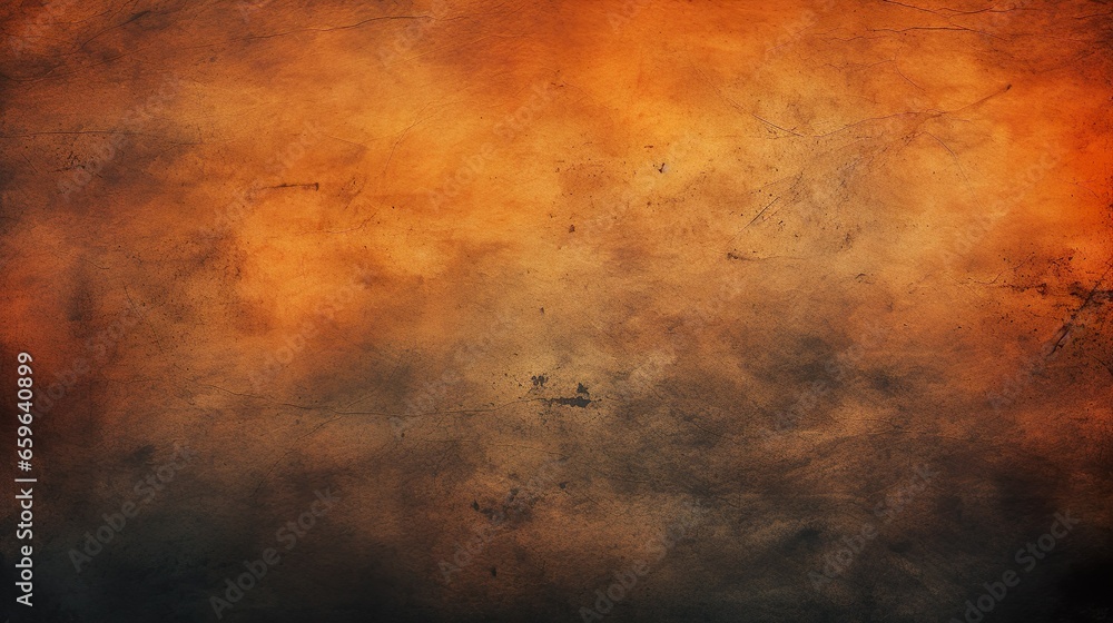 Obraz premium Orange and black autumn Halloween background texture. Vintage textured holiday paper or wallpaper.