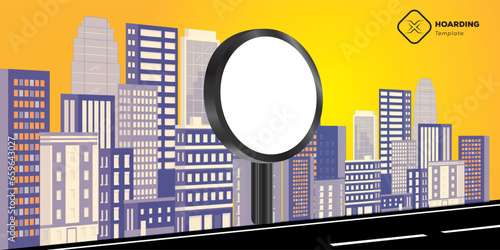 Creative Hoarding Billboard banner Advertising temlate Squre and Round Coircular templates