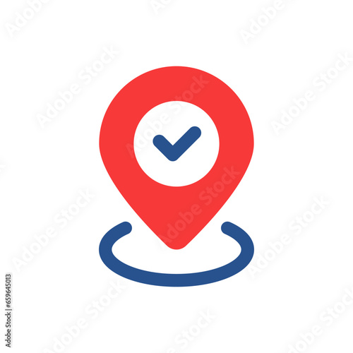 tick inside red pinpoint like right location place