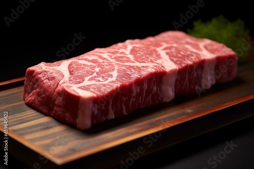 Raw wagyu beef. Generative AI