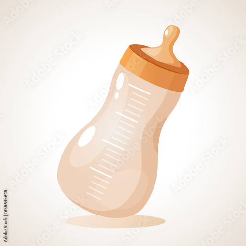 Baby milk bottle with nipple 

