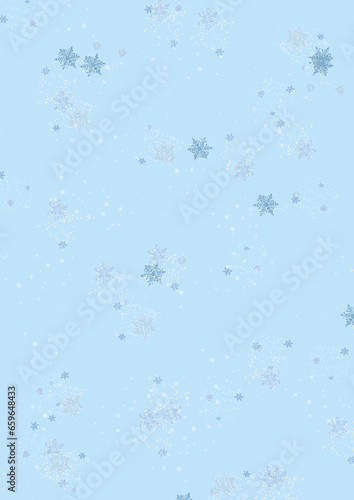 Blue background illustration with snowflakes
