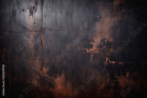 Dark sepia distressed grunge-style texture with a weathered, tored surface