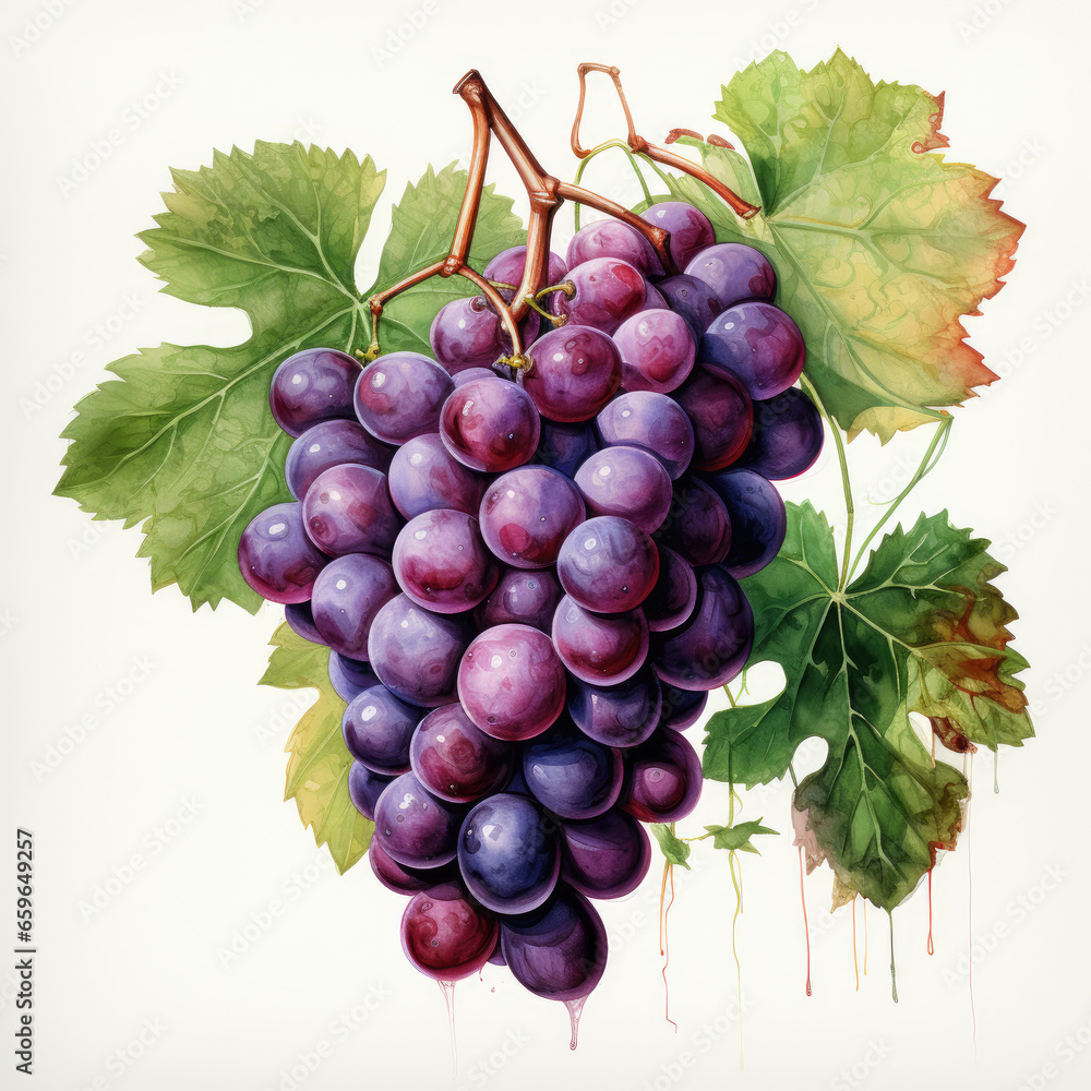 Fototapeta premium watercolor Grape Juice clipart, Generative Ai
