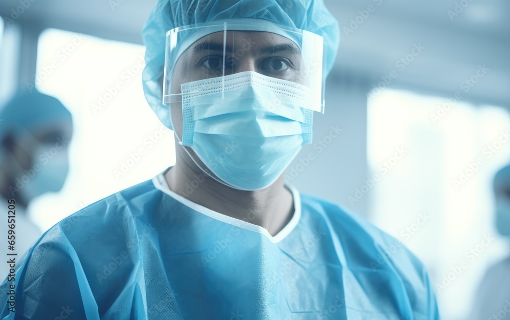 Portrait of surgical doctor in uniform in a hospital Portrait of surgical doctor in uniform in a hospital