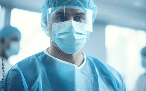Portrait of surgical doctor in uniform in a hospital