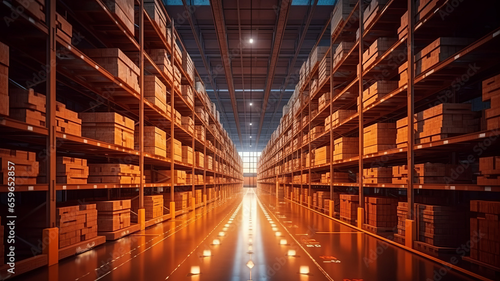 The digital warehouse of the future Smart logistics, e-commerce, modern industry