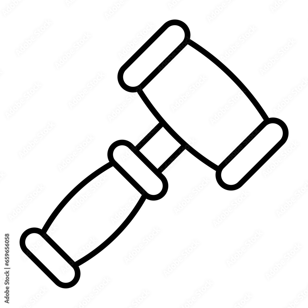 Judges Hammer Outline Icon Judges Hammer Outline Icon