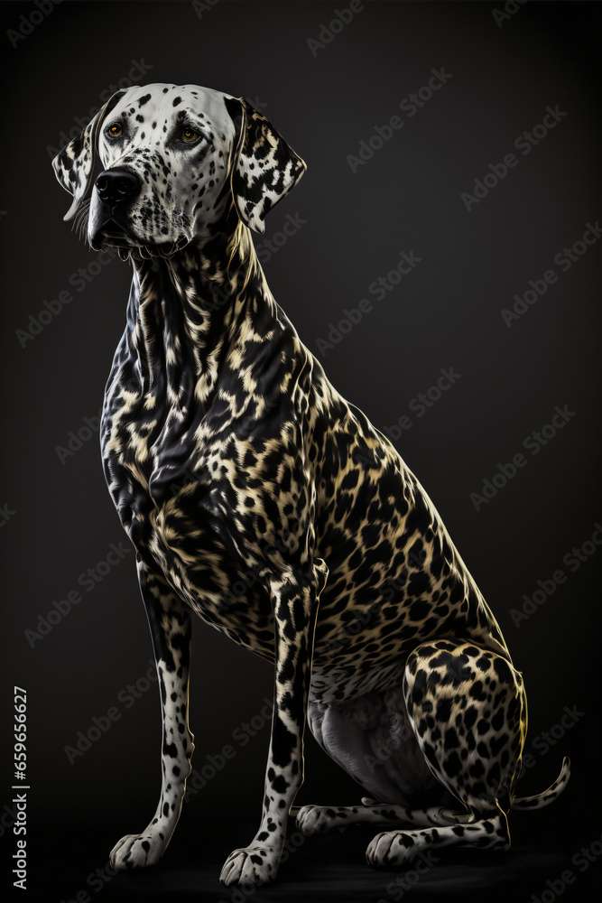 Naklejka premium Black gold Dalmatian