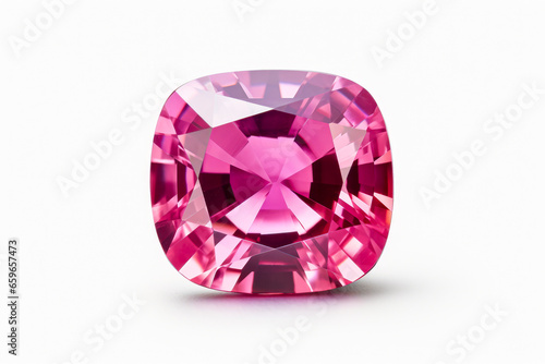 Pink sapphire on white background (high resolution 3D image)