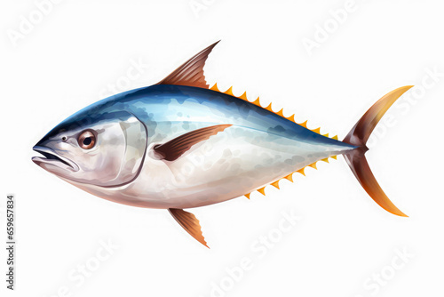 Tuna fish isolated on white background.