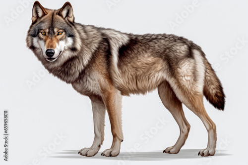 wolf isolated on white background with clipping path