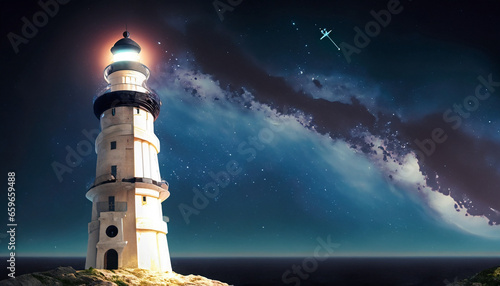 the lighthouse in the space