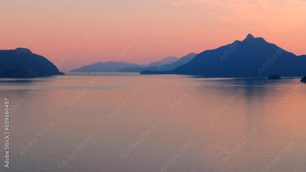 Aerial view of sea landscape north of Vancouver in the evening. Aerial view of sea landscape north of Vancouver in the evening.