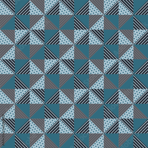Scandinavian Style Pattern. Vector Illustration In Blue Tones