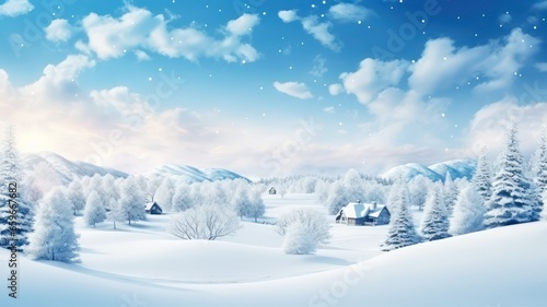 Winter christmas scenic landscape created with Generative AI