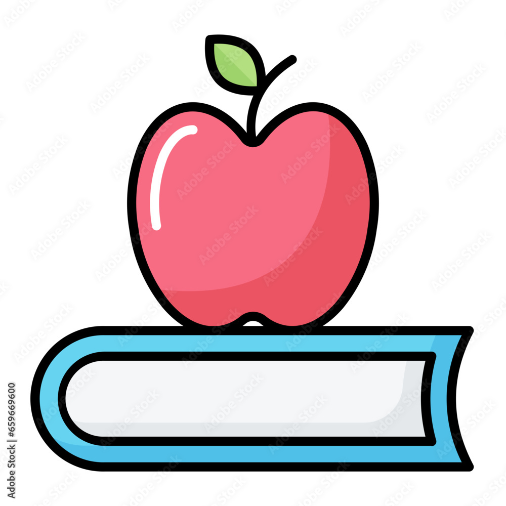 Apple Colored Outline Icon Apple Colored Outline Icon