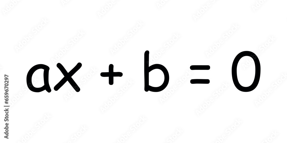 Linear equation. First degree equations. mathematics resources for teachers and students. Vector illustration isolated on white background. Linear equation. First degree equations. mathematics resources for teachers and students. Vector illustration isolated on white background.