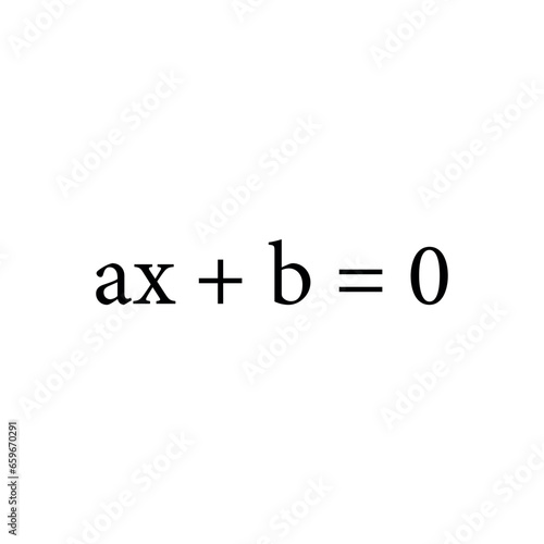 Linear equation. First degree equations. mathematics resources for teachers and students. Vector illustration isolated on white background.