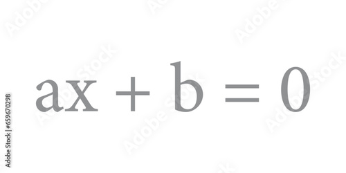 Linear equation. First degree equations. mathematics resources for teachers and students. Vector illustration isolated on white background.