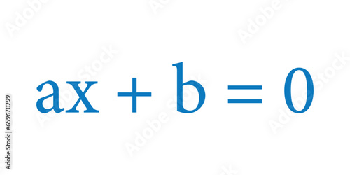 Linear equation. First degree equations. mathematics resources for teachers and students. Vector illustration isolated on white background.