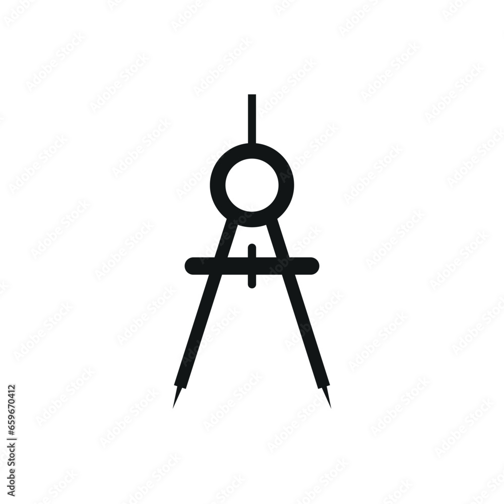 Mathematics compass geometry tool. Vector illustration isolated on white background. Mathematics compass geometry tool. Vector illustration isolated on white background.