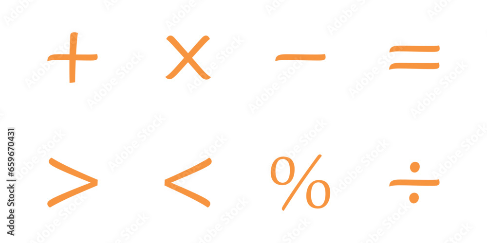 Basic math symbols for kids. Mathematical operations symbols. Plus, minus, multiply, divide, equal,percent, greater than and less than symbol. Mathematics resources for teachers and students. Basic math symbols for kids. Mathematical operations symbols. Plus, minus, multiply, divide, equal,percent, greater than and less than symbol. Mathematics resources for teachers and students.