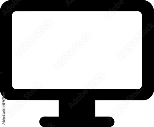 Trendy realistic thin frame monitor mock up with blank white screen isolated.