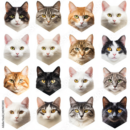 multiple cats breed in seamless pattern