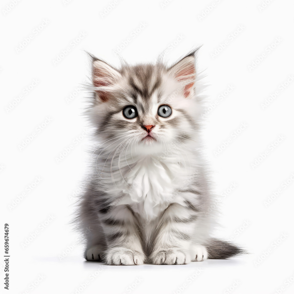 Cute Kitten Cat isolated on white Cute Kitten Cat isolated on white