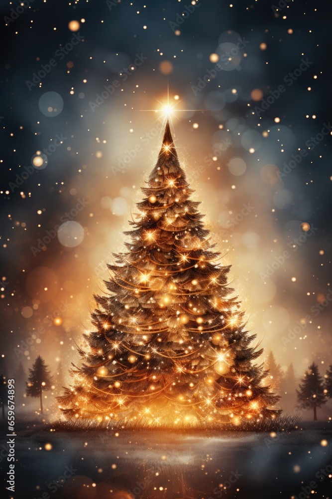 Winter christmas tree with snow. Winter christmas tree with snow.