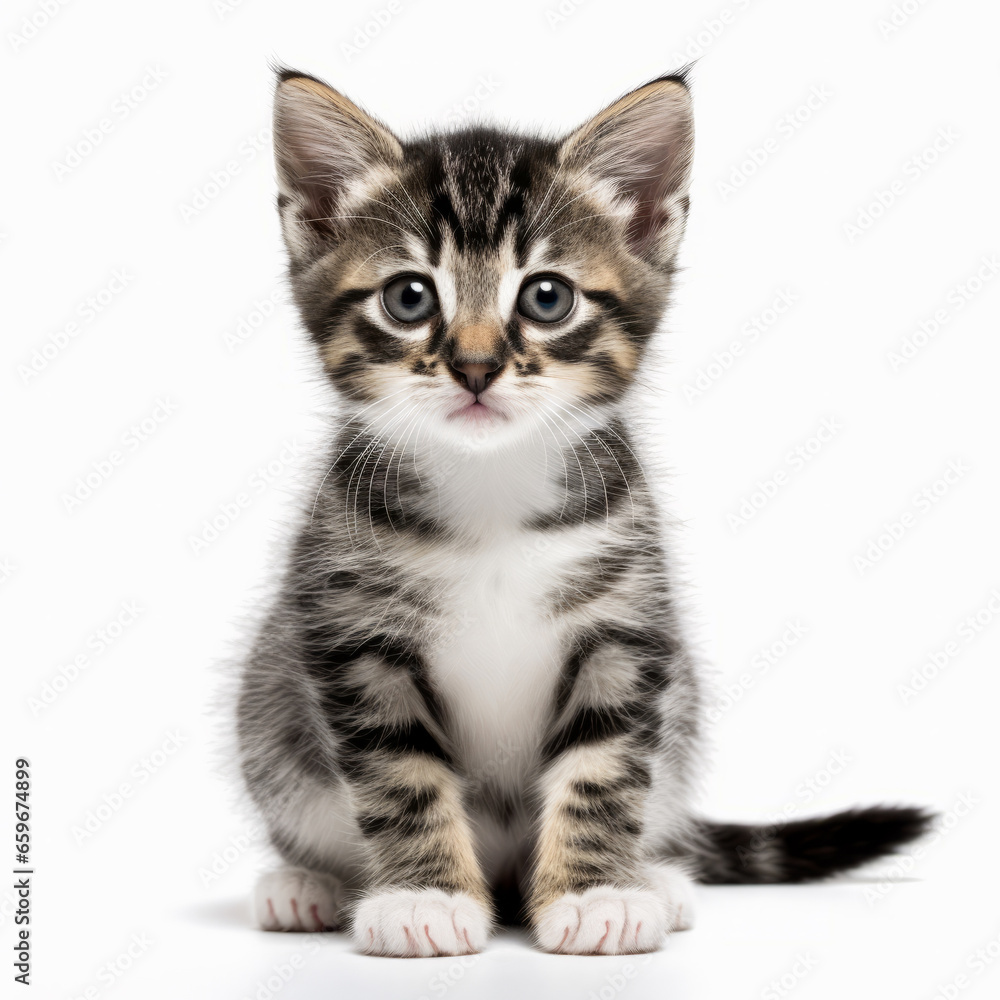 Obraz premium Cute Kitten Cat isolated on white