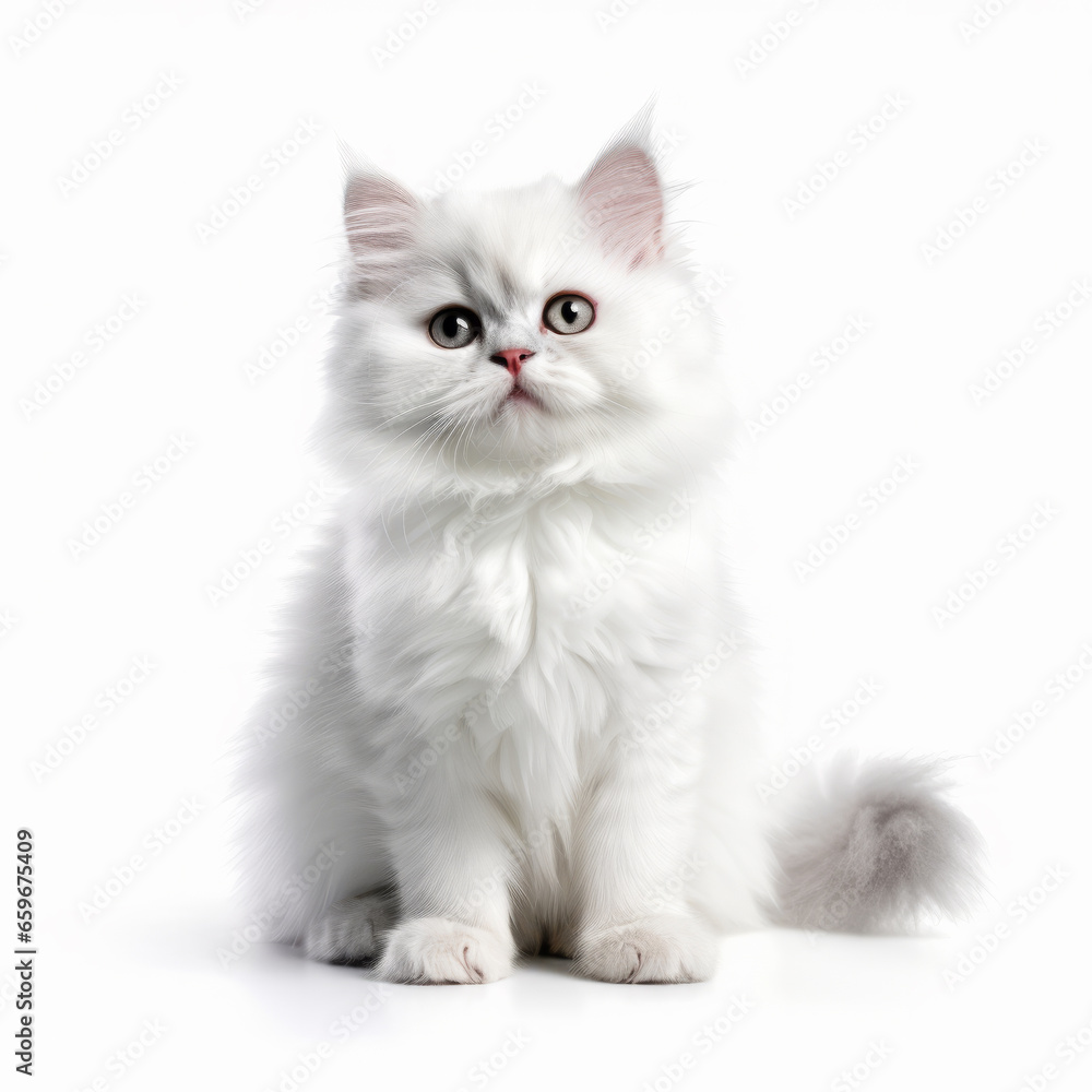 Cute Kitten Cat isolated on white