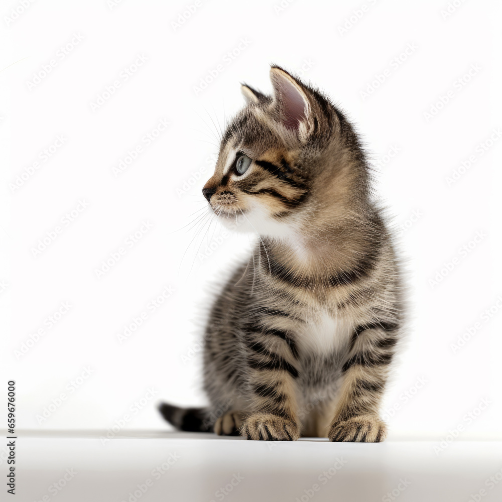 Obraz premium Cute Kitten Cat isolated on white