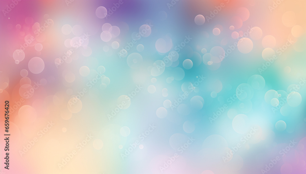 Multi colored backdrop with bright circles and defocused shapes illuminated generated by AI
