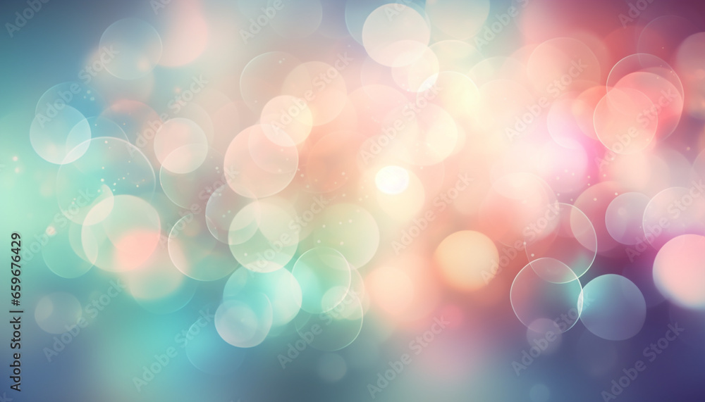 Multi colored circles illuminate abstract backdrop with defocused patterns generated by AI Multi colored circles illuminate abstract backdrop with defocused patterns generated by AI