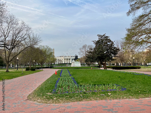 White House and Flower Bed /  North Side From Lafayette square