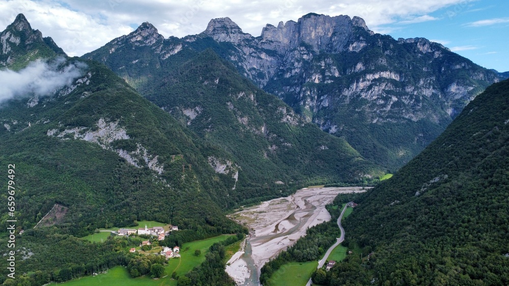 drone photo Dolomites italy europe