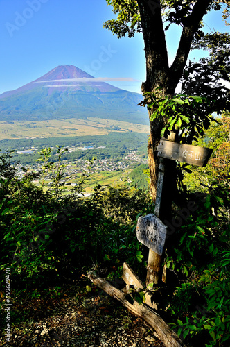 道志山塊の高座山山頂より望む富士山 