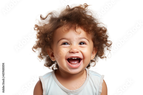 Toddler Ticklish Laughter on isolated background