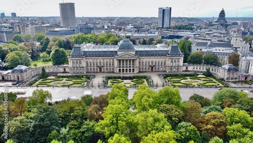 drone photo Palais Royal, Koninklijk Paleis van Brussel Bruxelles belgique europe	 photo