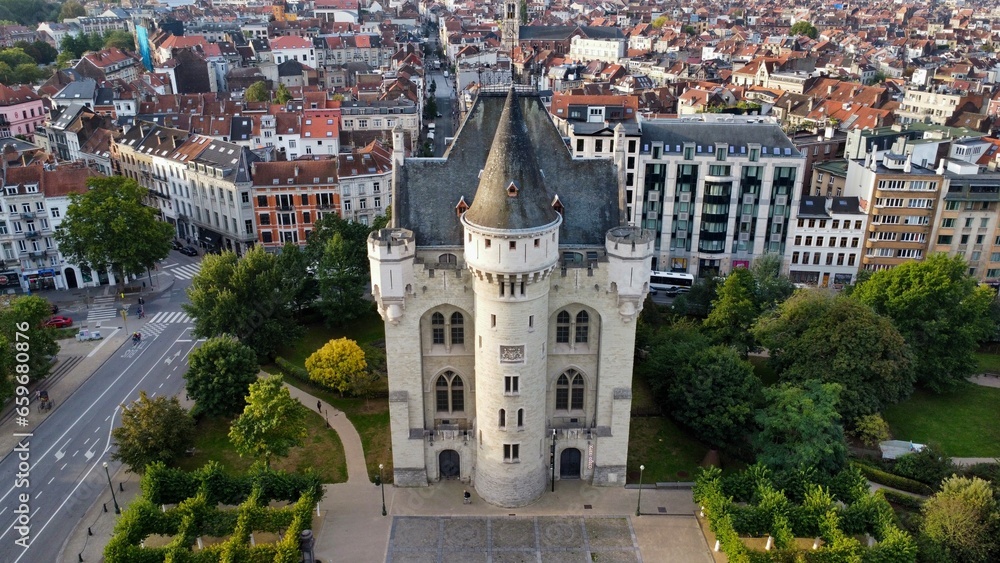 drone photo Porte de Hal, Hallepoort Bruxelles Belgique europe	