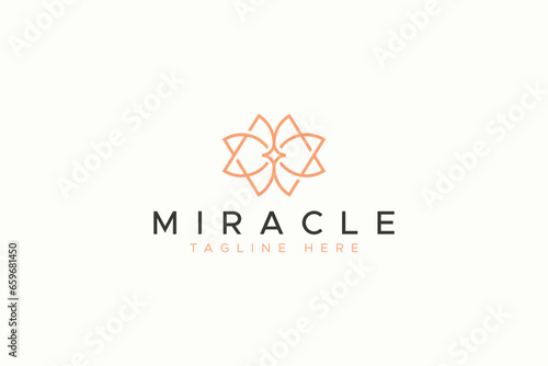 Letter M and Letter W Mirror Shape Concept Abstract Sign Symbol for Miracle and Wonder Logo Type