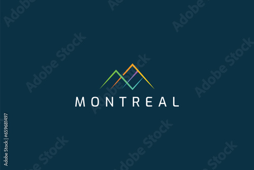 Business Logo Analytic Finance Economy with Abstract Shape Mountain Graph Sign Symbol