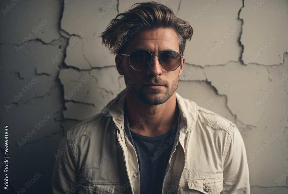 Obraz premium handsome male model in sunglasses