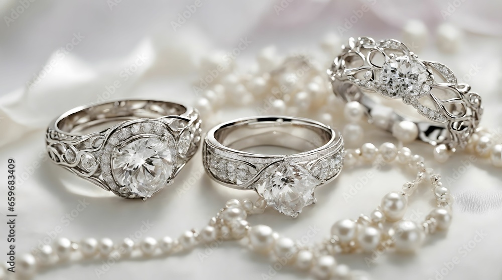 A Striking Photograph That Highlights The Concept Of Wedding Accessories Featuring Elegant Wedding Rings On A Pristine White Background AI Generative A Striking Photograph That Highlights The Concept Of Wedding Accessories Featuring Elegant Wedding Rings On A Pristine White Background AI Generative