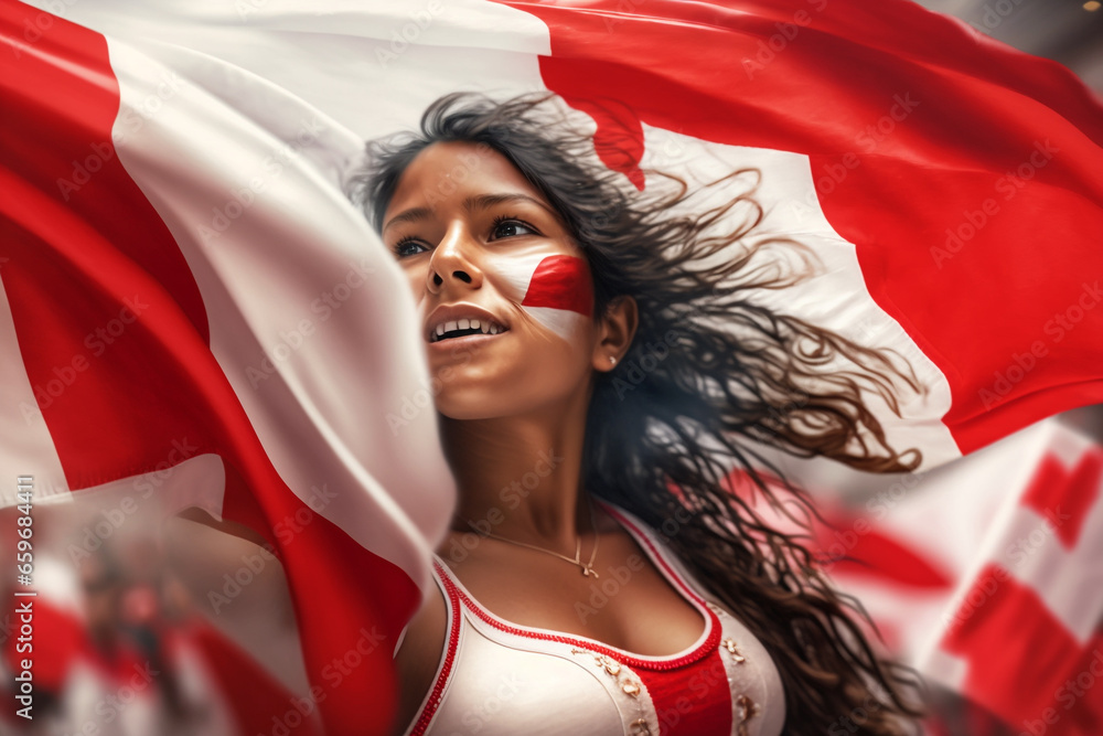 Naklejka premium Peru Independence Day Celebration, July 28th, Felices Fiestas Patrias or Peruvian pride freedom admiration holiday.