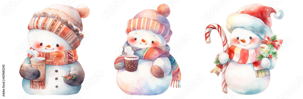 Fototapeta premium Set of Snowman